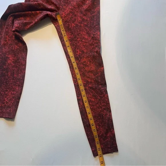 Lululemon Legging Womens 6 Wunder Train Denim Wash Autumn Red Black - Picture 7 of 10